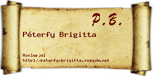 Péterfy Brigitta névjegykártya