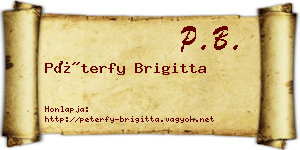 Péterfy Brigitta névjegykártya
